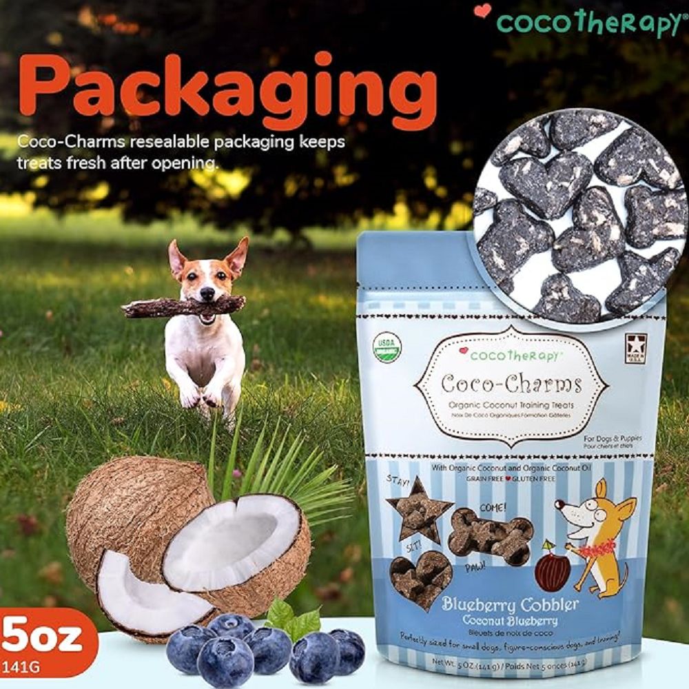 Coco-Charms Organic Training Dog Treats - Blueberry Cobbler - Image 2