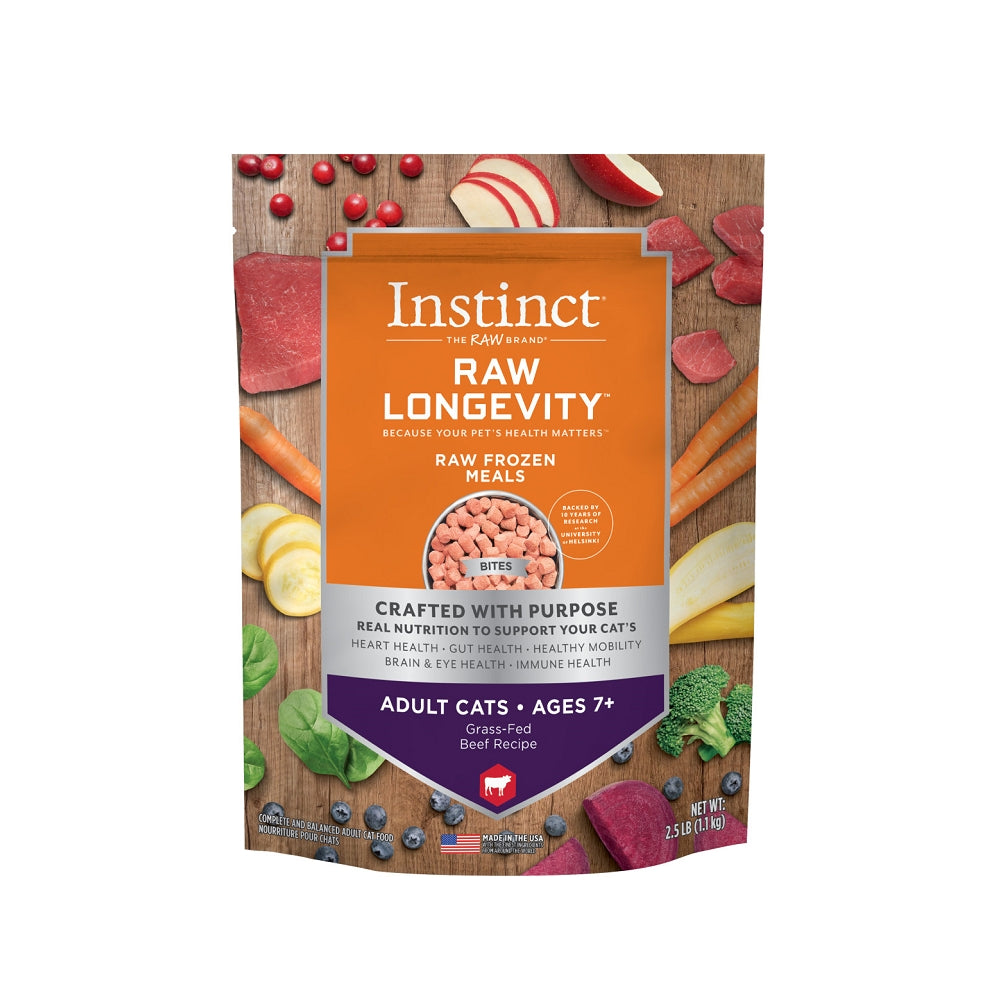 Raw Longevity Freeze Dried Raw Meals - Beef Cat Adult 7+ (Senior) Food