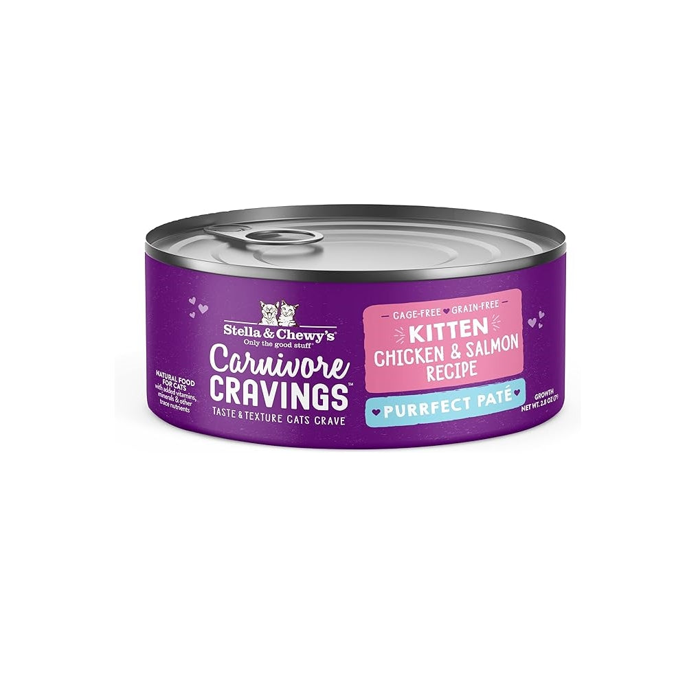 Carnivore Cravings Kitten Chicken & Salmon 100% Complete Balance Diet Recipe Wet Cat Can