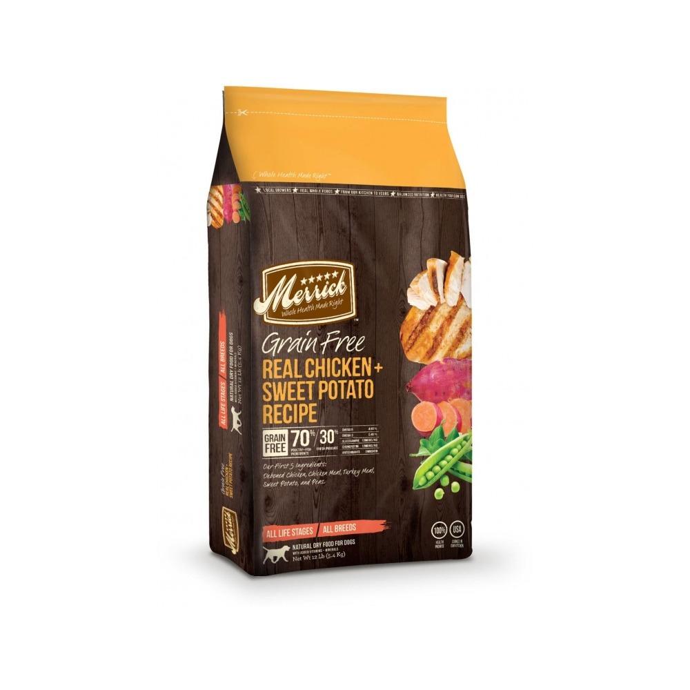 Merrick - Adult Grain Free Real Chicken & Sweet Potato Dog Dry Food 22 lb