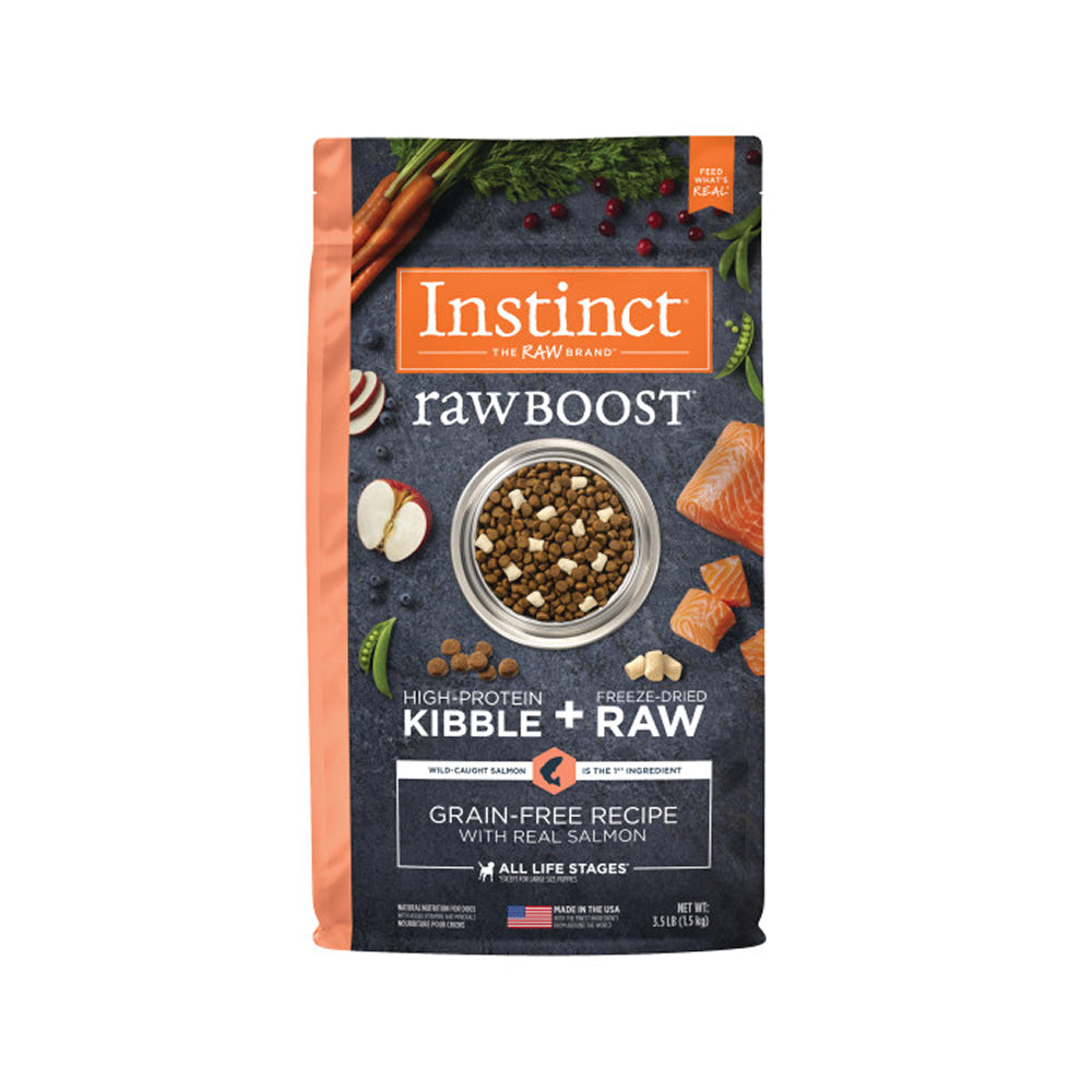 Raw Boost Grain-Free Recipe Kibble + Raw Dog Dry Food- Salmon - Image 2