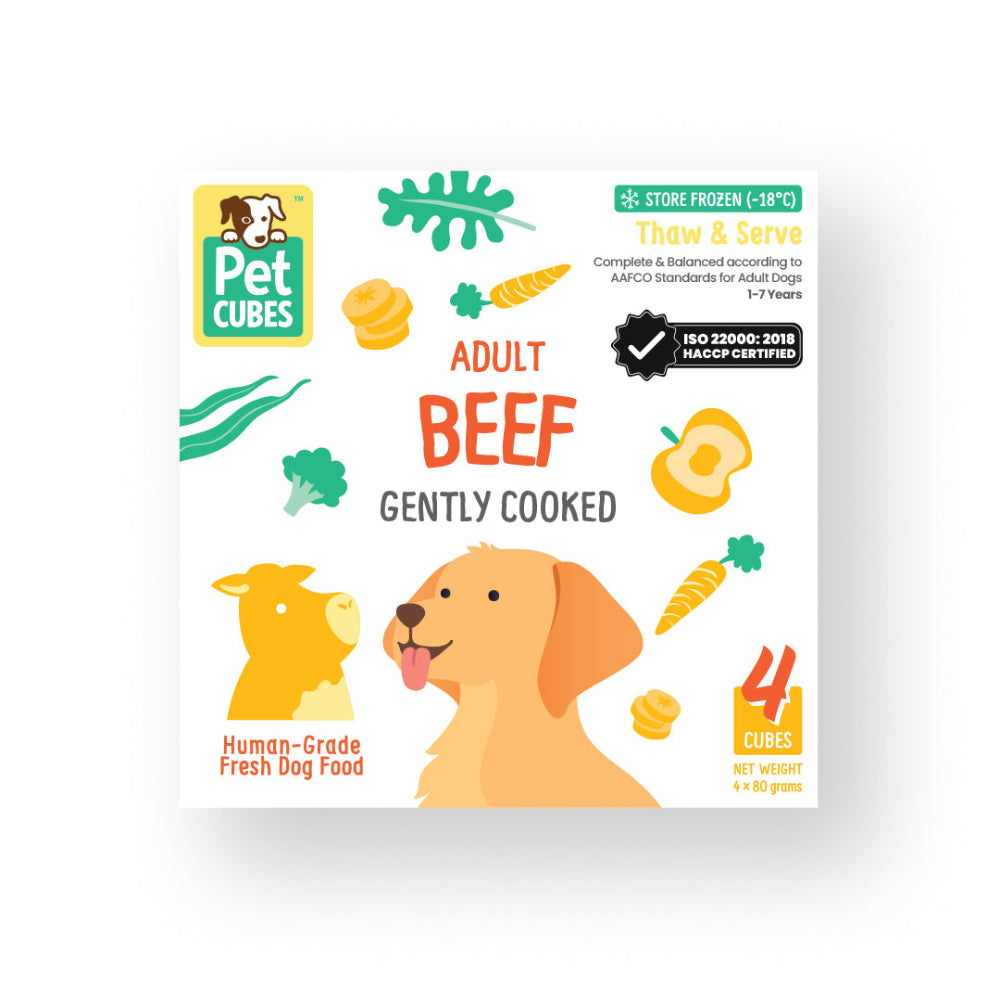 Frozen Fresh Human-Grade Gently Cooked Beef Adult Dog Food