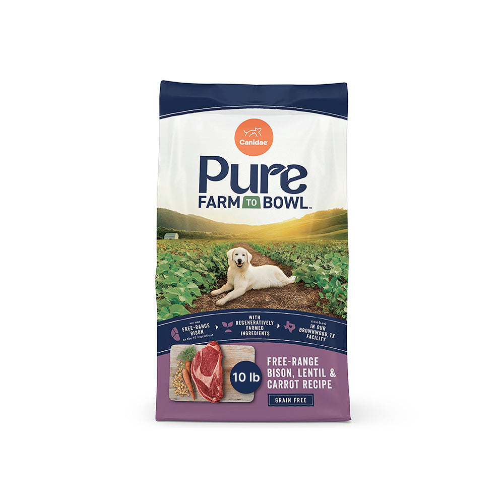 PURE Grain Free Dog Dry Food - Bison, Lentil & Carrot