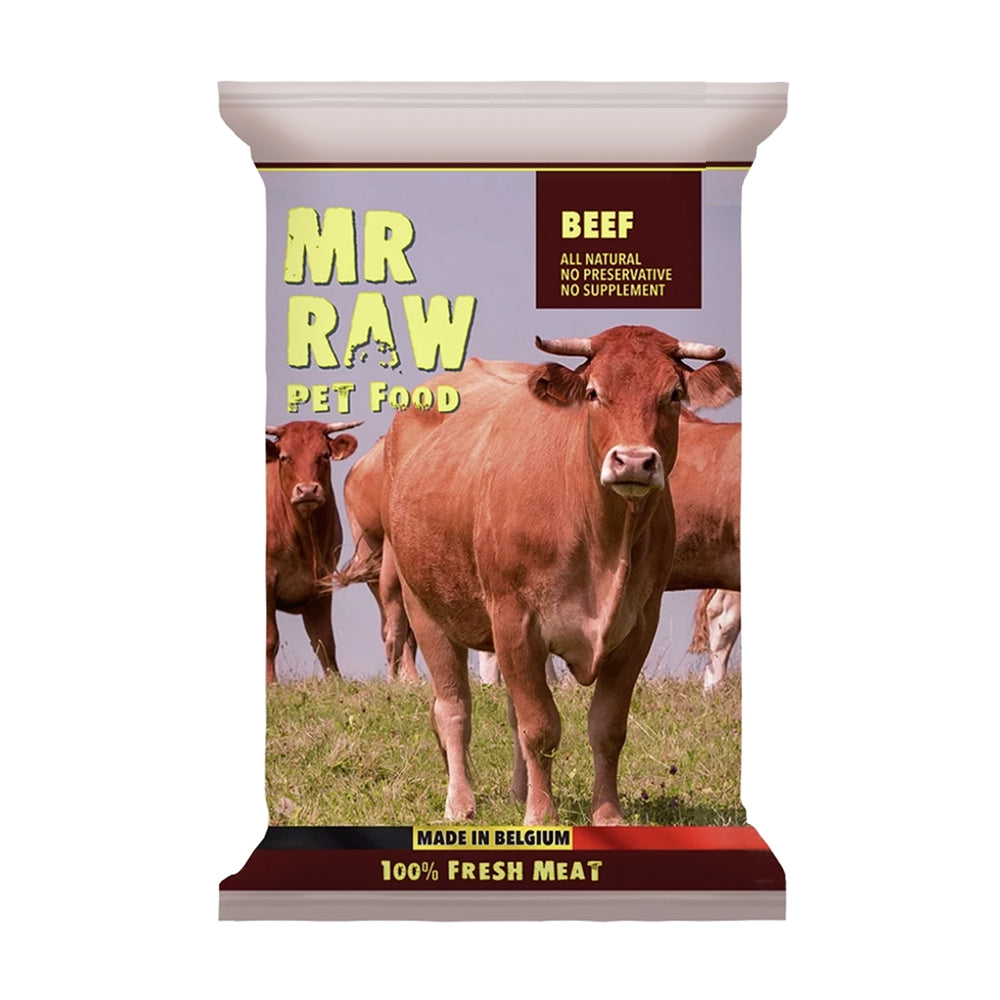 Mr Raw Pet Food - Frozen - Single Protein Frozen Raw Beef Food for Dogs & Cats