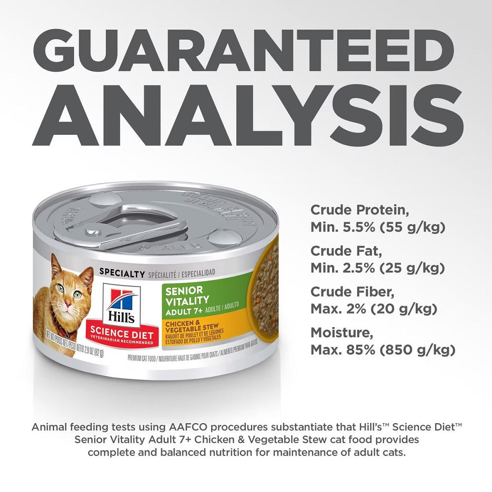 Science Diet - Adult 7+ Senior Vitality Chicken & Vegetable Stew Cat Wet Food - Image 6