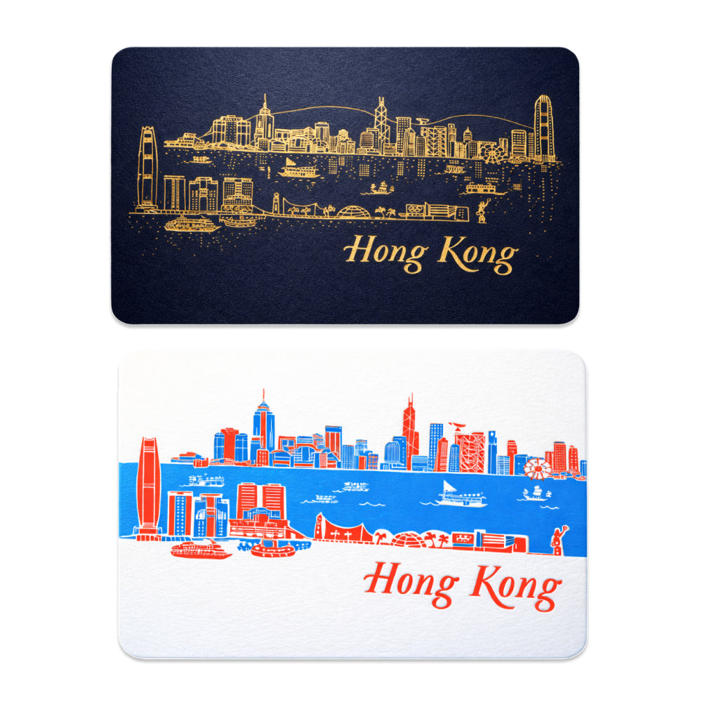 Hong Kong Travel Skyline Letterpress Postcard - Image 3