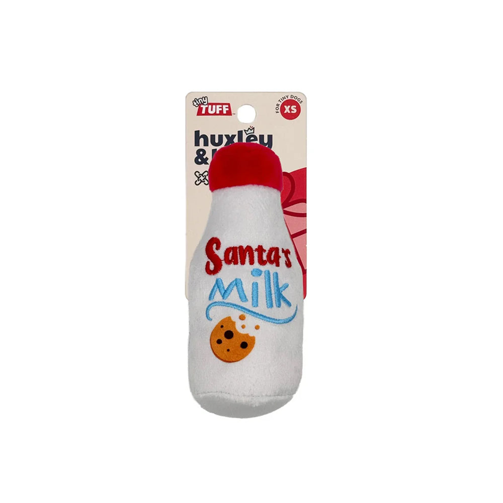 Tiny Tuff Santa's Milk Dog Plush Toy