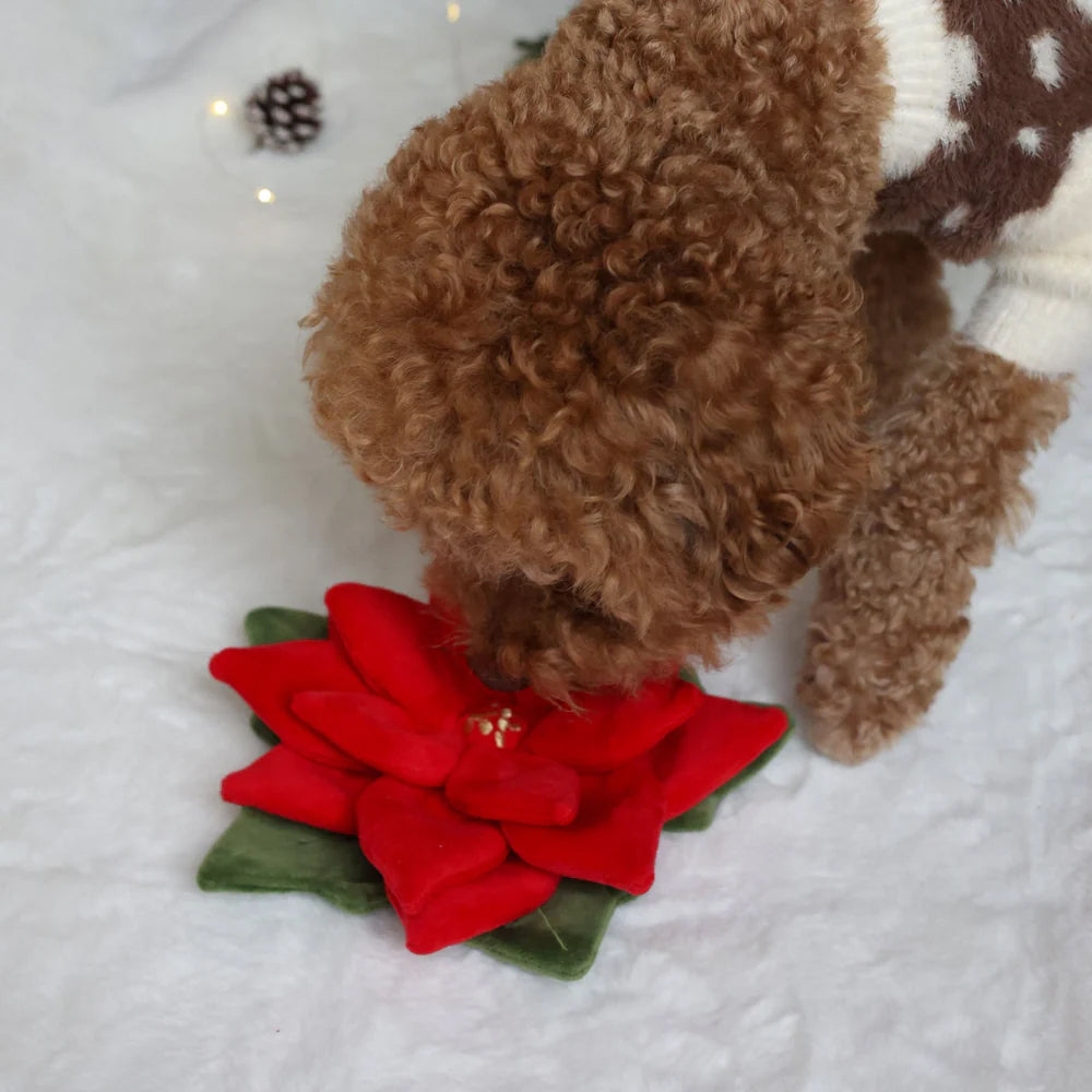 Snuffle Poinsettia Nosework Dog Plush Toy - Image 4