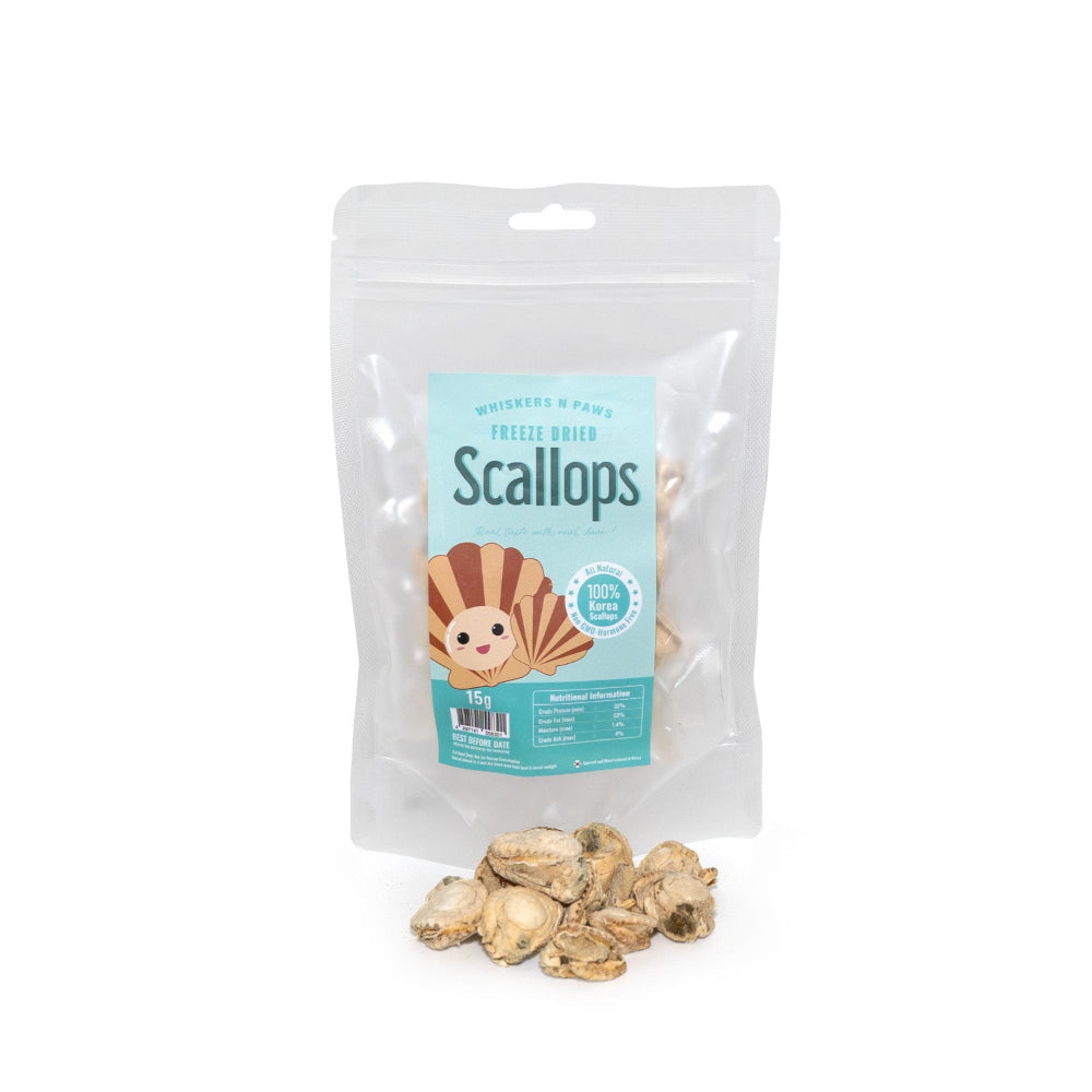 WNP Freeze Dried Scallops Treats for Dogs & Cats