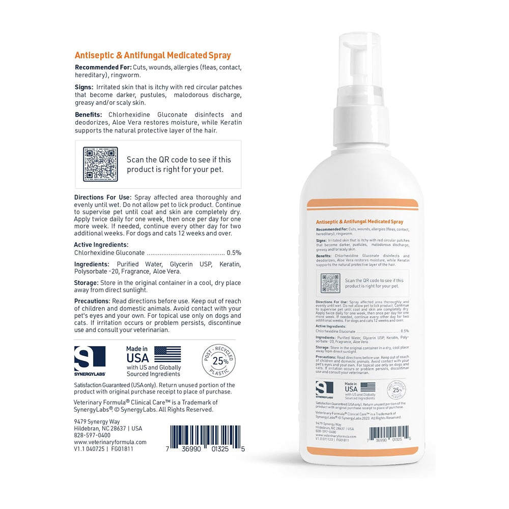 Veterinary Formula Clinical Care Antiseptic & Antifungal Medicated Spray for Dogs & Cats - Image 4