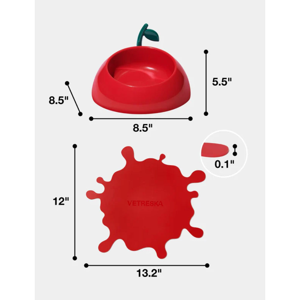Juicy Cherry Pet Bowl , Spoon & Mat Set - Image 2