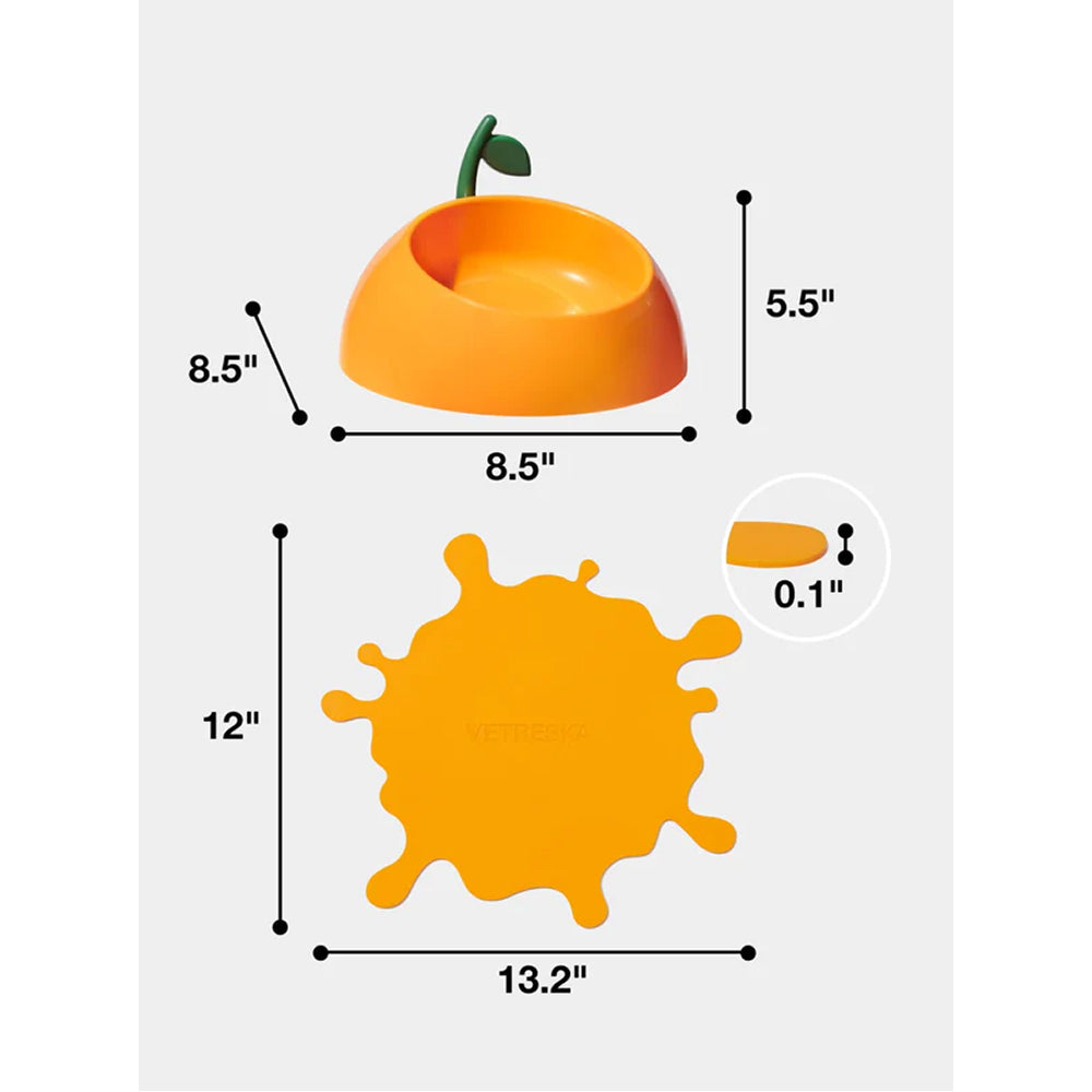 Juicy Tangerine Pet Bowl , Spoon & Mat Set - Image 2