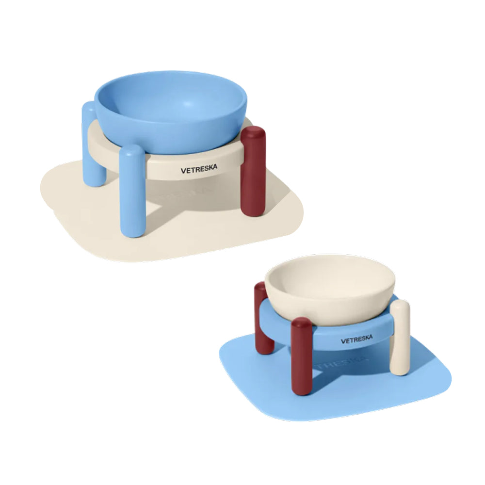 Mist and Merlot Ceramic Pet Bowl & Mat Set - Image 3