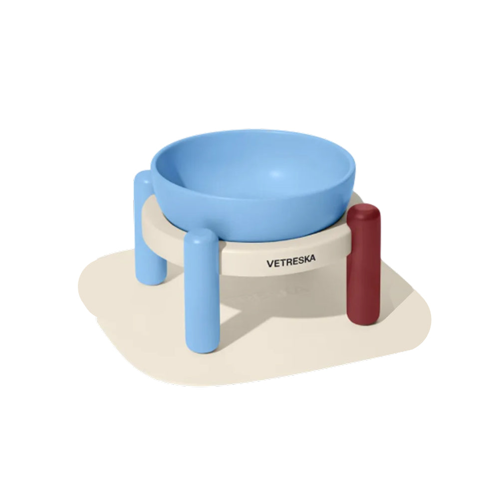 Mist and Merlot Ceramic Pet Bowl & Mat Set - Image 2