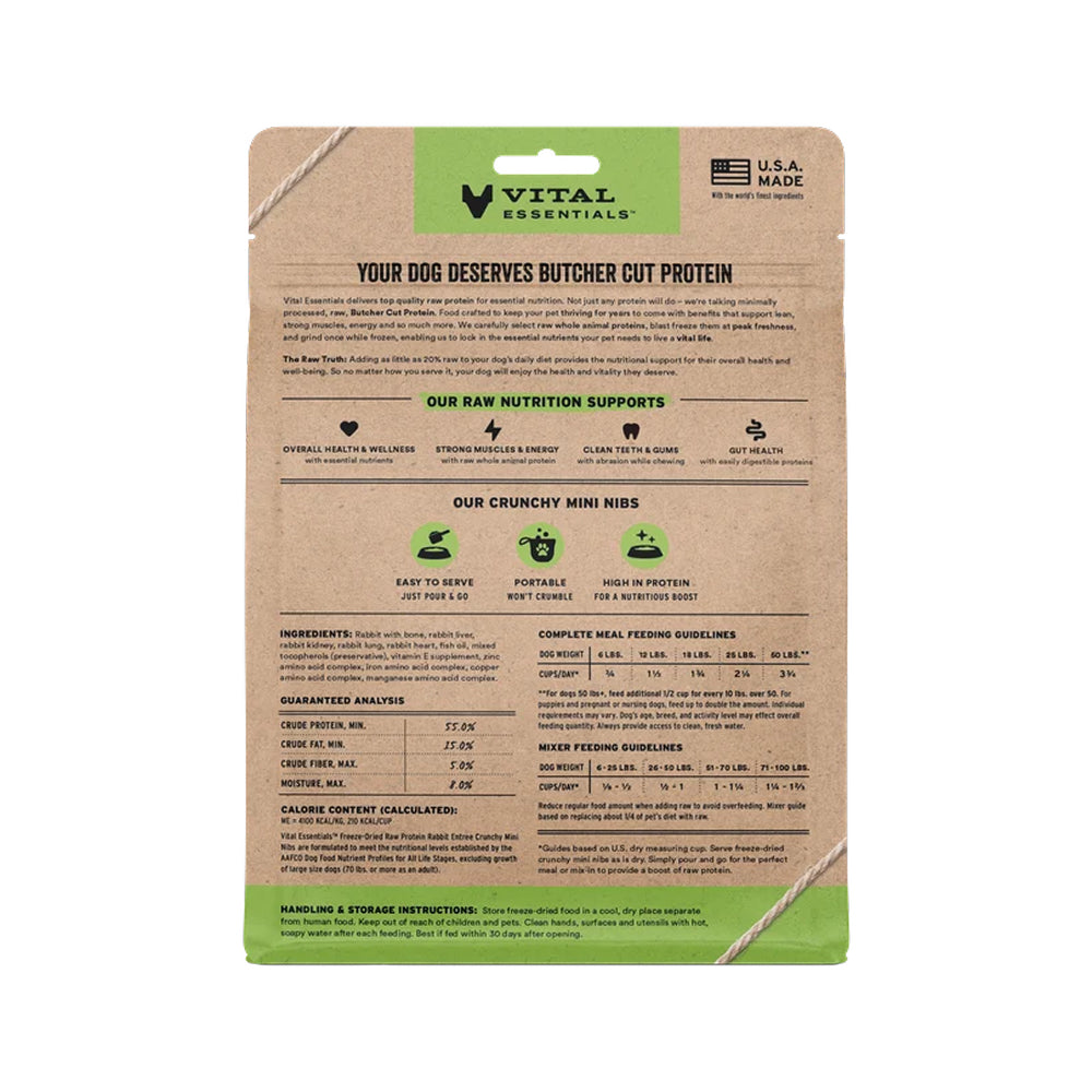 Freeze Dried Raw - Rabbit Entree Mini Nibs Dog Food - Image 2