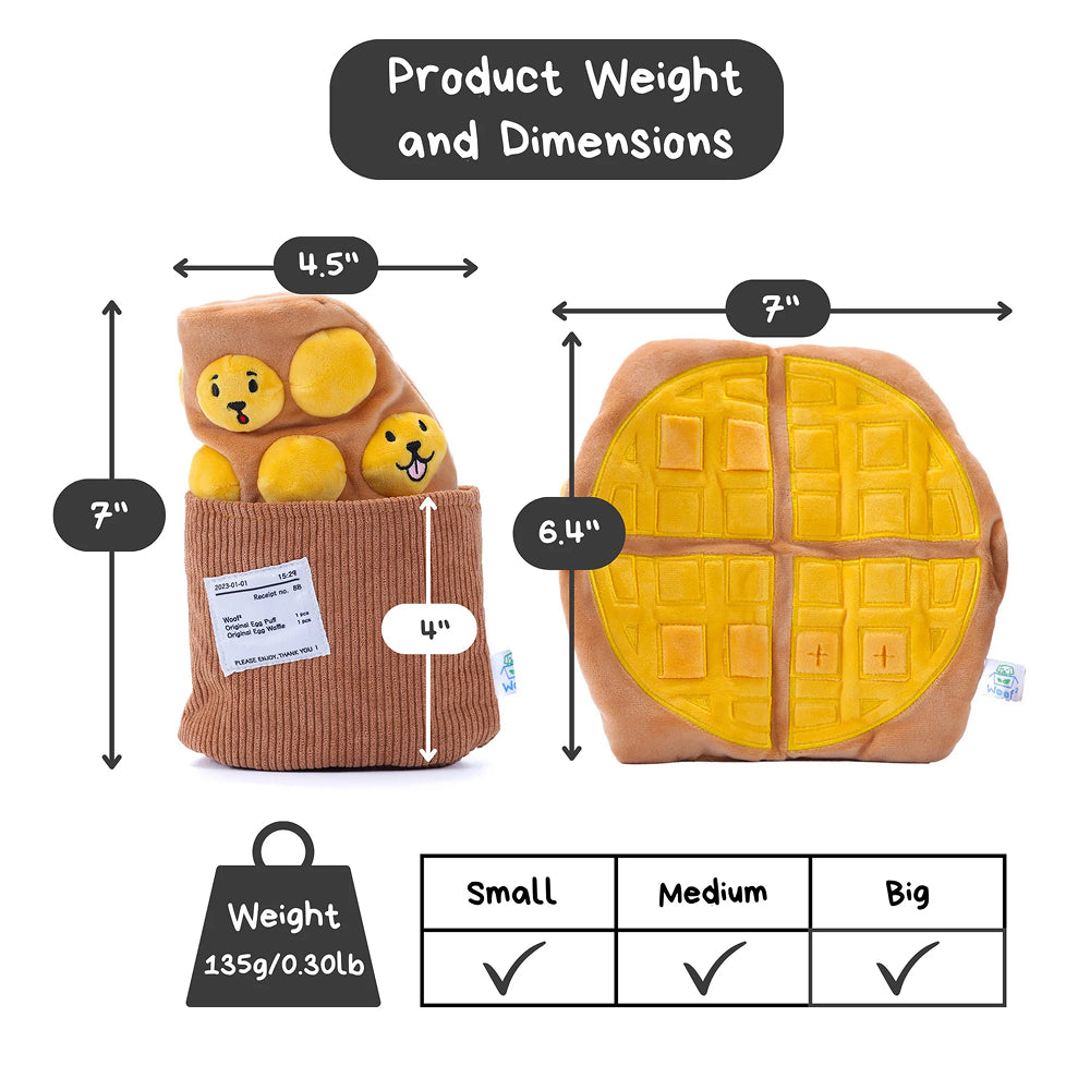 Egg Puff/ Waffle 2-in-1 Nose-work Plush Toy - Image 2