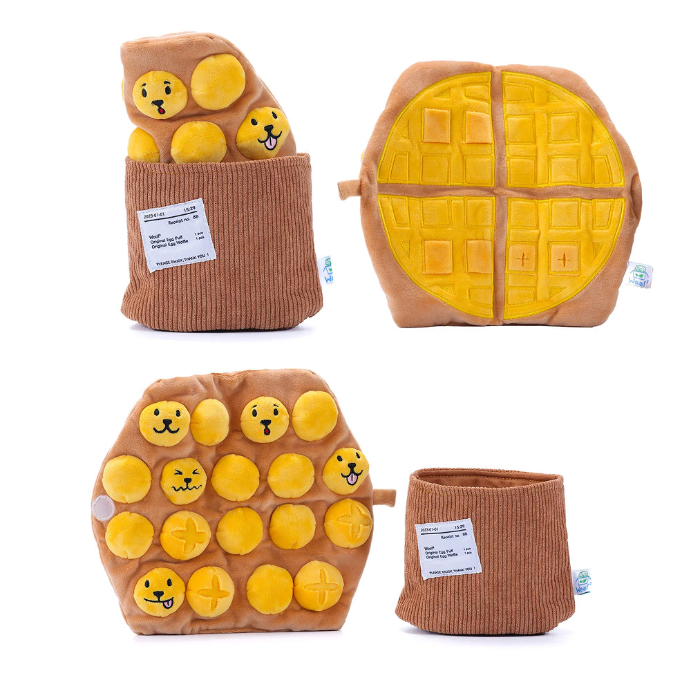 Egg Puff/ Waffle 2-in-1 Nose-work Plush Toy - Image 3