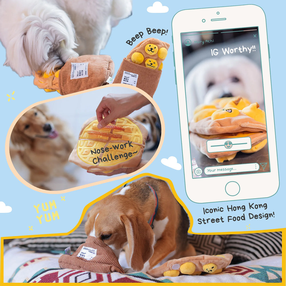 Egg Puff/ Waffle 2-in-1 Nose-work Plush Toy - Image 6