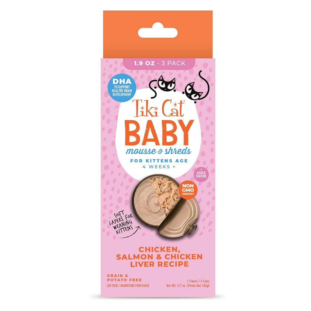 Baby - Mousse & Shreds For Kittens - Chicken , Salmon & Chicken Liver Cat Can - Image 2