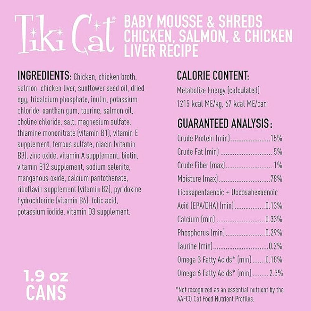Baby - Mousse & Shreds For Kittens - Chicken , Salmon & Chicken Liver Cat Can - Image 3