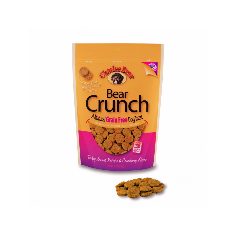Charlee Bear - Grain Free Crunch Turkey, Sweet Potato & Cranberry Dog Treats 8 oz