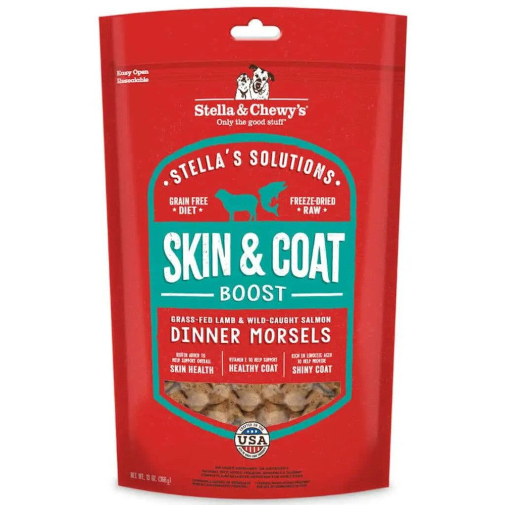 Stella's Solutions Skin & Coat Boost Freeze Dried Grass-Fed Lamb & Wild-Caught Salmon - Dinner Morsels Dog Food