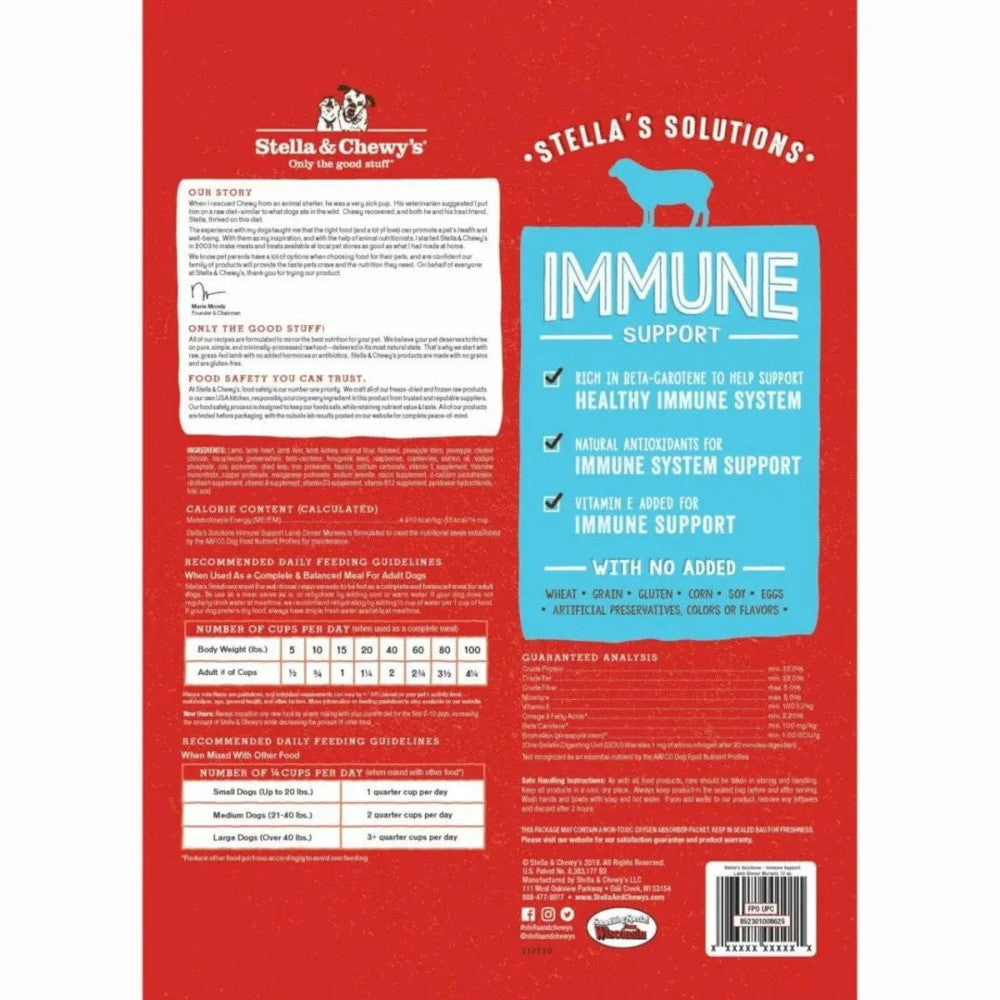 Stella's Solutions Immune Support Freeze Dried Grass Fed Lamb - Dinner Morsels Dog Food - Image 3