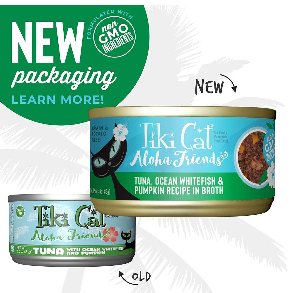 Aloha Friends Tuna, Ocean Whitefish & Pumpkin Recipe In Broth Cat Can - Image 2